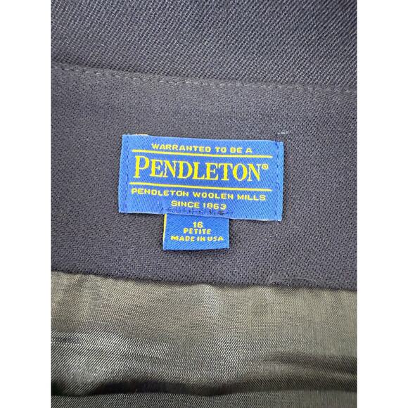 NEW Pendleton Petite Size 16 Career Minimalist Wool Midi Pencil Skirt Navy Zip - Picture 5 of 12